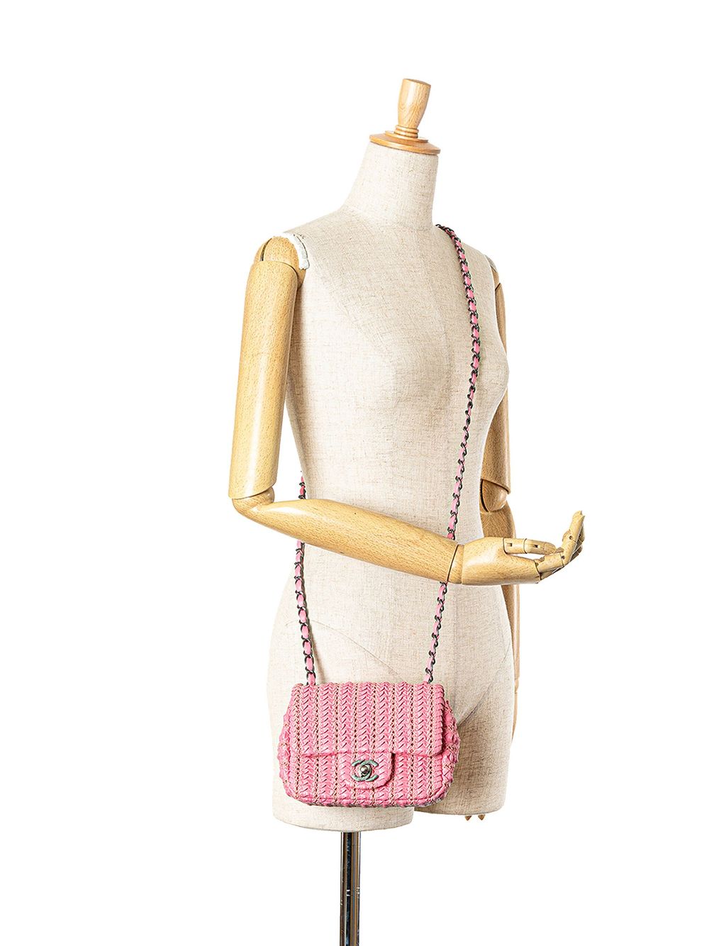 CHANEL Pre-Owned 2015-2016 Paris Seoul Mini Crochet Lambskin Flap crossbody bag - Roze