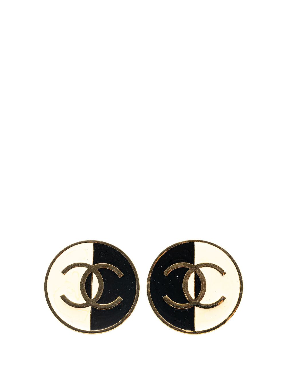 CHANEL Pre-Owned 1980-1990 Gold Plated CC Clip on Earrings costume earrings