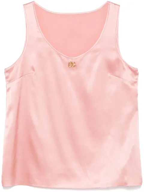 Dolce & Gabbana logo-plaque satin top 