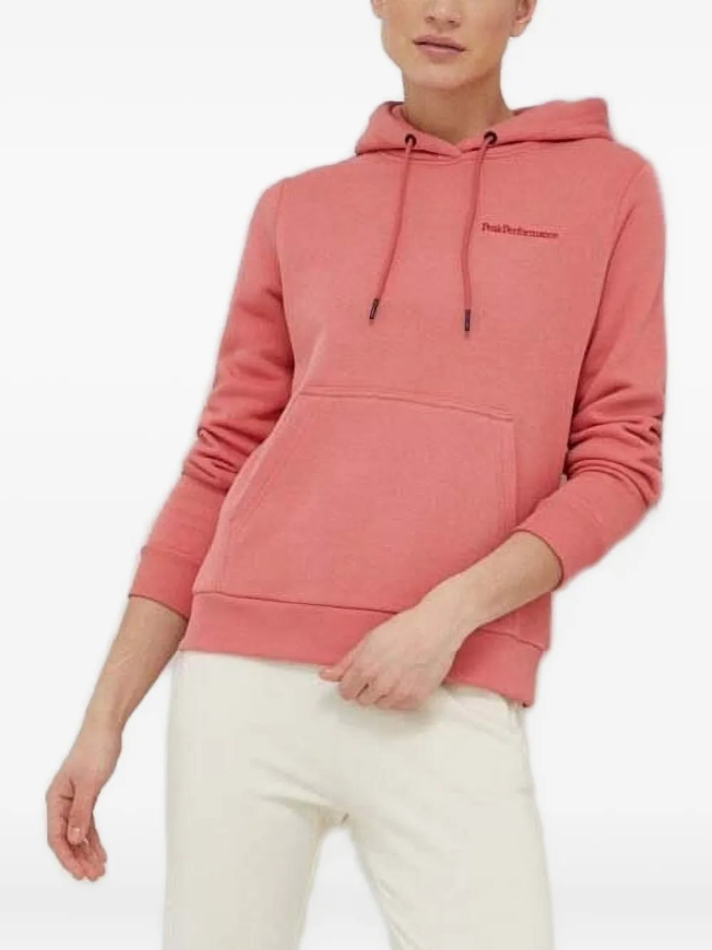 Peak Performance Embroidered-logo Hoodie In Pink