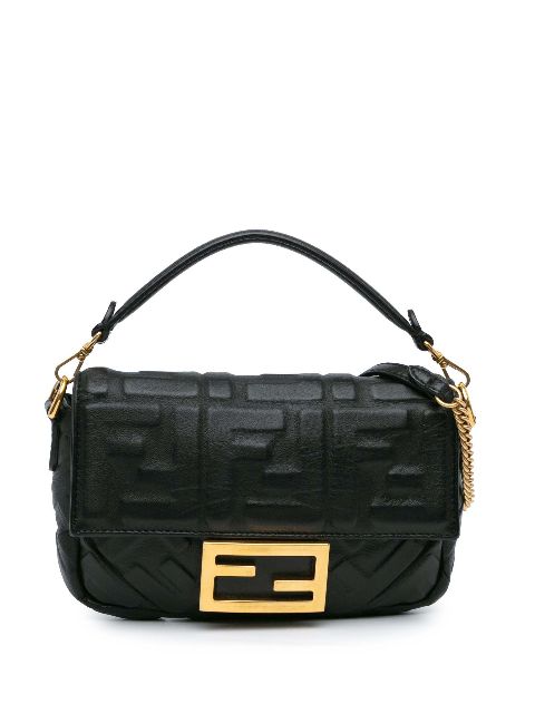 Fendi Pre-Owned 2010-2024 Mini Zucca Embossed Leather Baguette satchel