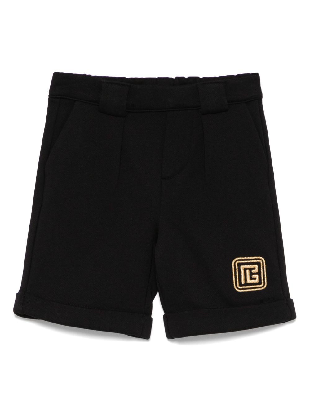 Balmain Kids logo-embroidered track shorts - Black