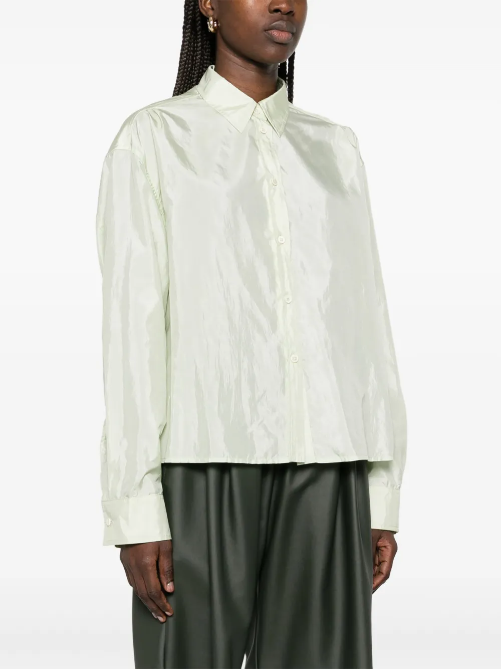 Jil Sander Satijnen blouse Groen