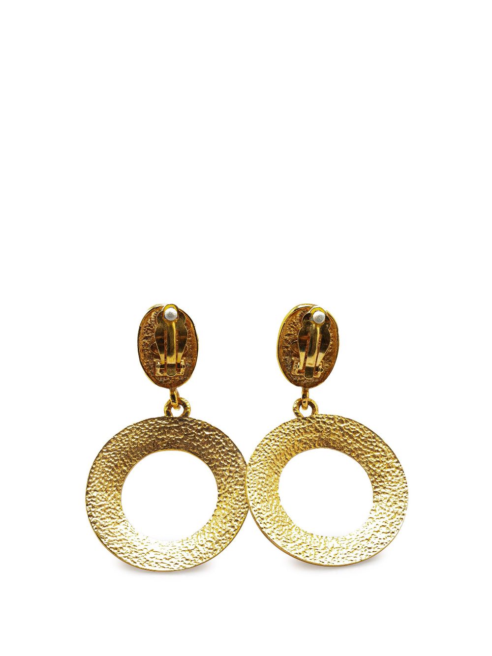 CHANEL Pre-Owned 1980-1990 Gold Plated Hoop Clip on Earrings costume earrings - Goud