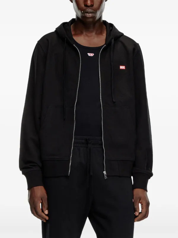Diesel S-Ginn-Hood-Zip-K13 Sweatshirt | Black | FARFETCH