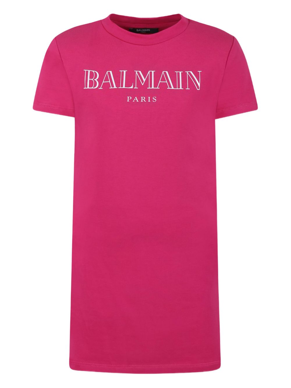 Balmain Kids T-shirtjurk met logoprint Roze