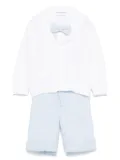 Colorichiari striped shorts, shirt and cardigan set - White