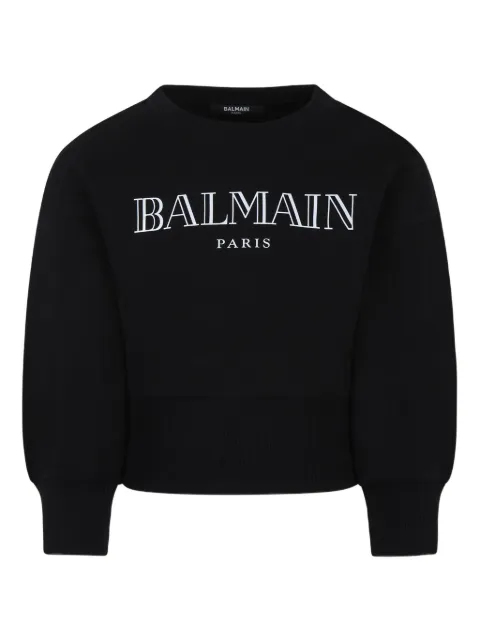 Balmain Kids sudadera con logo estampado