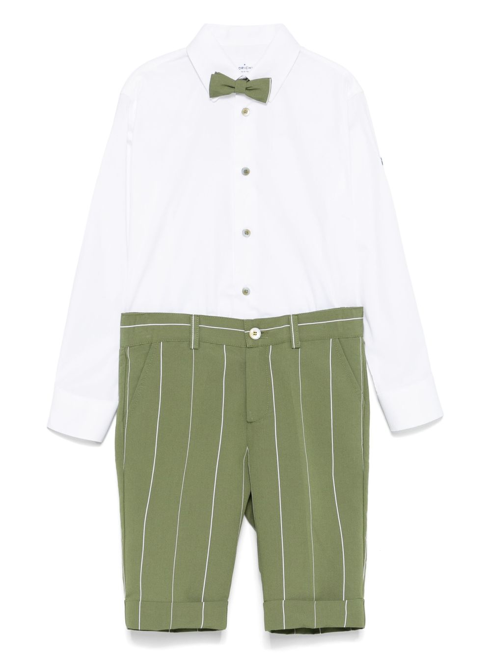 Colorichiari pinstriped trousers set (set of three) - Green