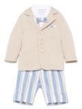 Colorichiari striped shorts, shirt and blazer set - Neutrals