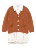 Colorichiari striped shorts, shirt and cardigan set - Neutrals