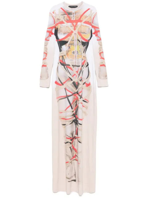 Y/Project vestido largo con estampado trompe l'oeil