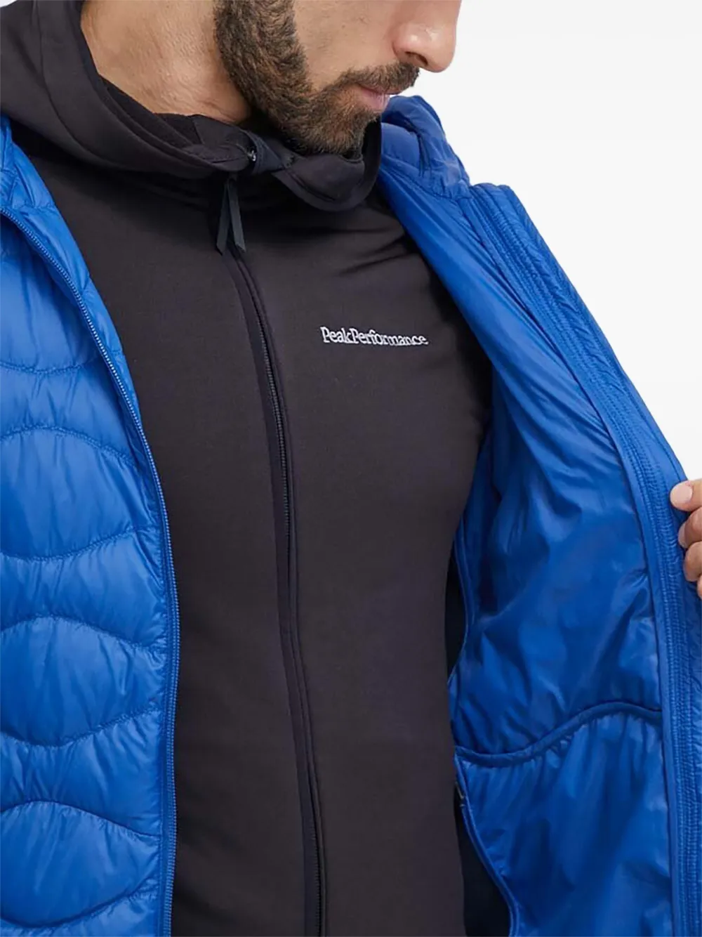 Peak Performance Helium Down Hooded Jacket In Blue