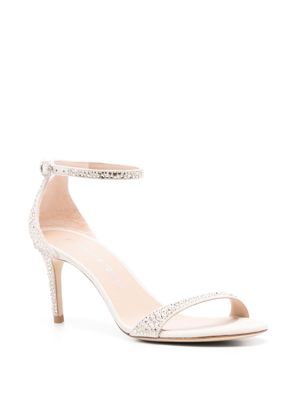 Stuart Weitzman 75 mm Nudist Shine sandalen - Beige