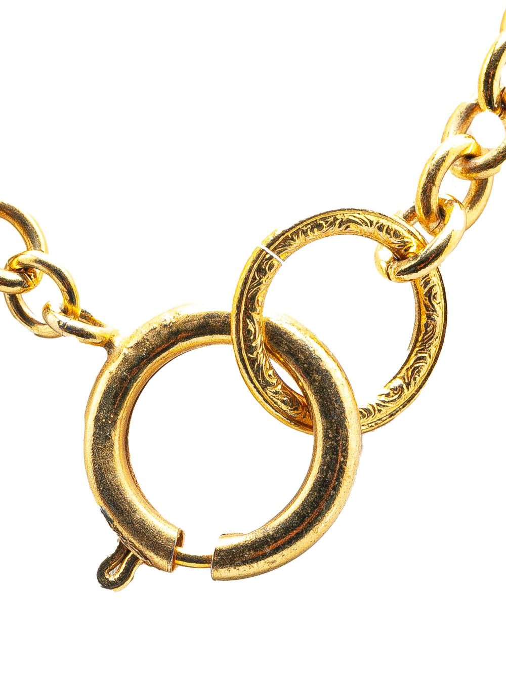 CHANEL Pre-Owned 20th Century Gold Plated CC Medallion Station Necklace costume necklace