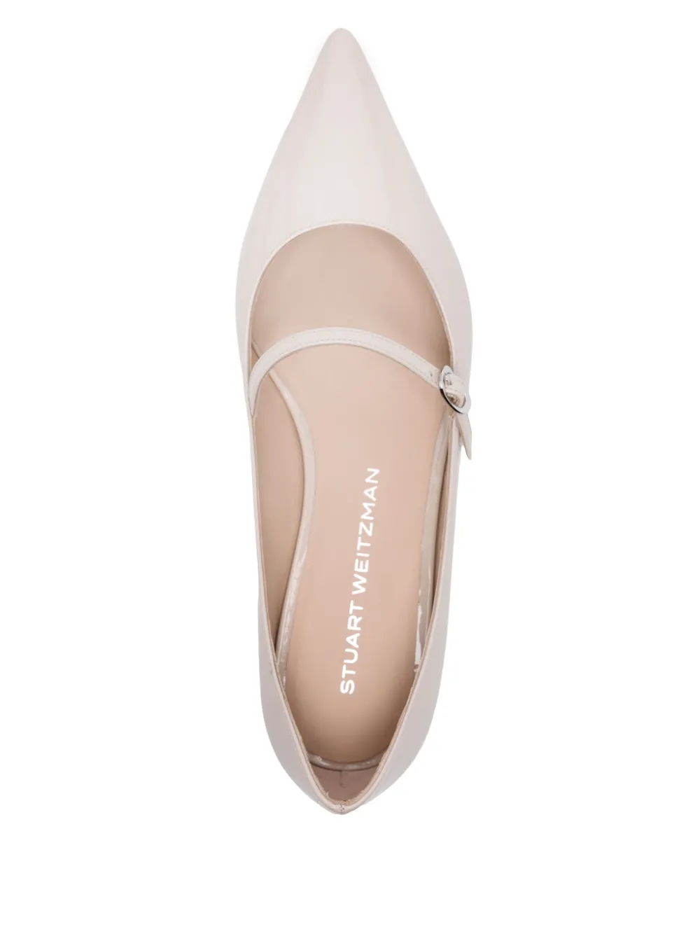 Stuart Weitzman Emilia Mary Jane ballerina's Beige