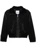 The Attico crystal-embellished bomber jacket - Black