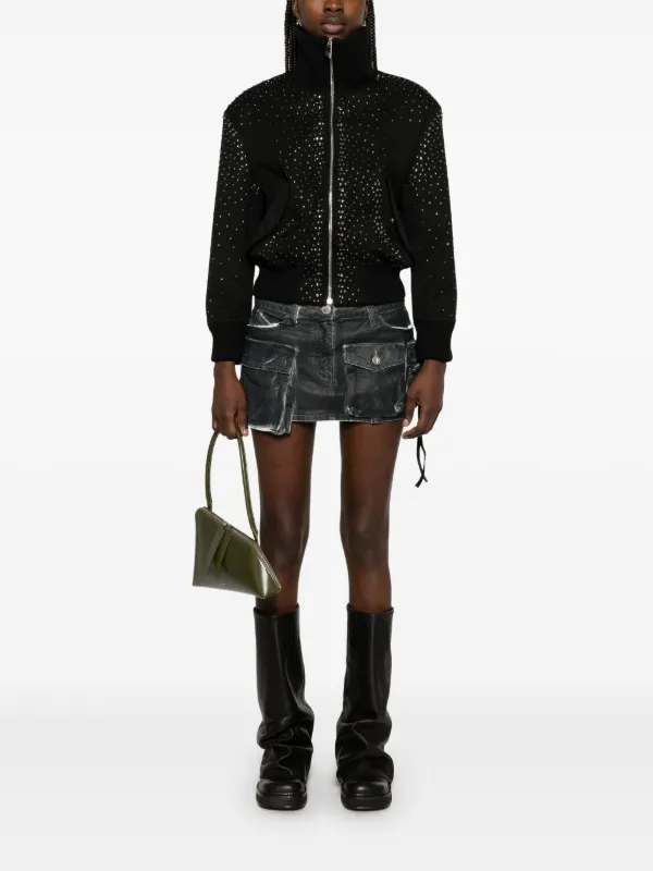 The Attico crystal-embellished Bomber Jacket | Black | FARFETCH