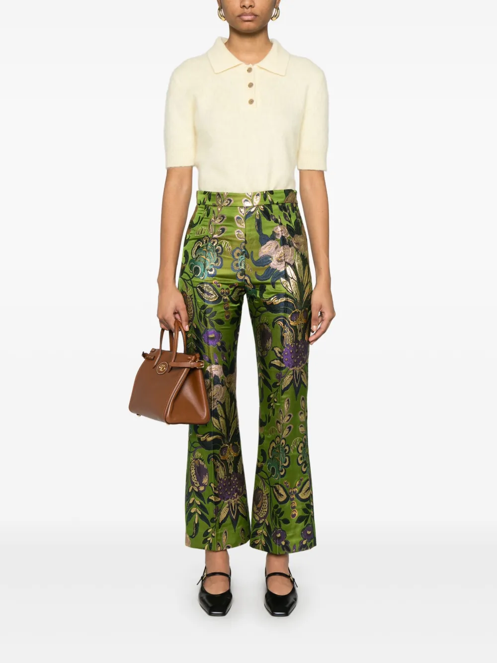 Valentino Garavani Broek met jacquard - Groen