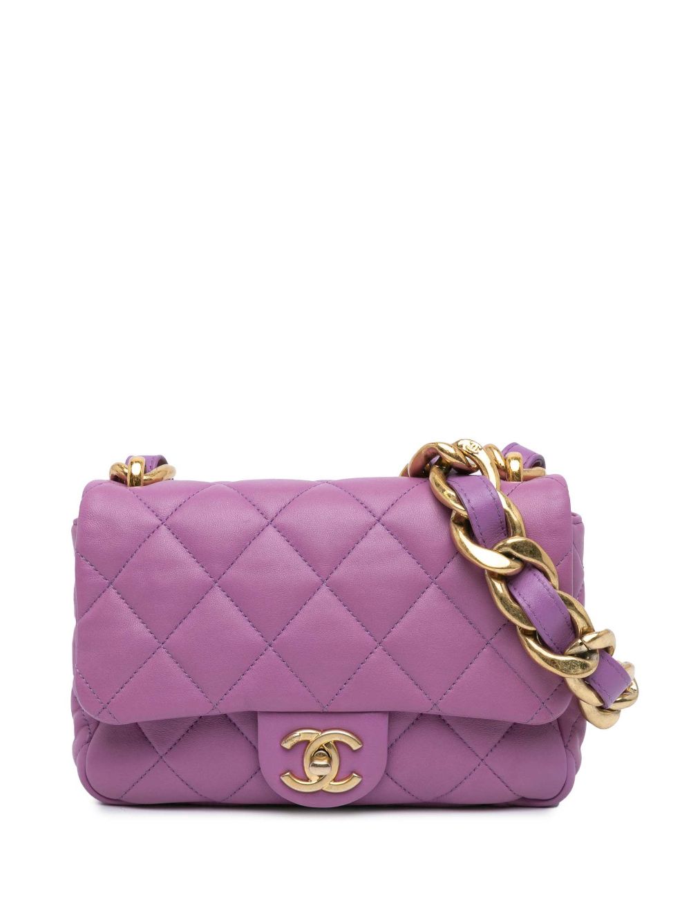 CHANEL Pre-Owned 2021-present Small Quilted Lambskin Funky Town Flap crossbody bag - Purple