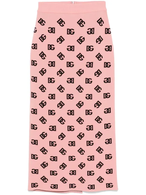 Jupe crayon à logo DG en jacquard - Dolce & Gabbana - Modalova