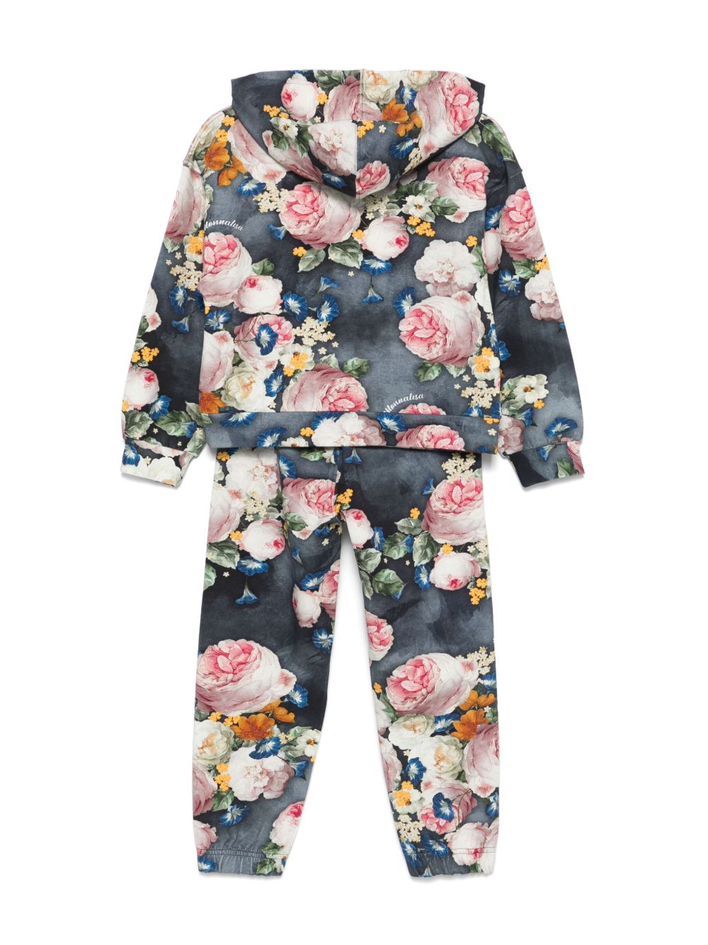 Monnalisa Trainingspak met bloemenprint - Blauw