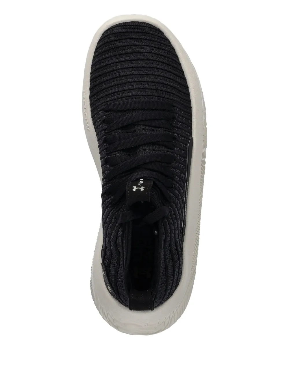 Under Armour Lace-up Ribbed-effect Sneakers In Black