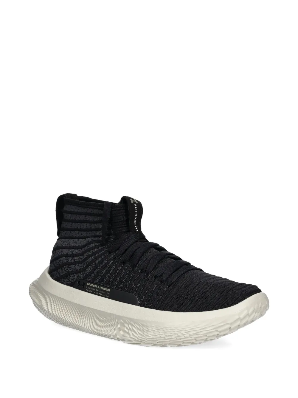 Under Armour Lace-up Ribbed-effect Sneakers In Black