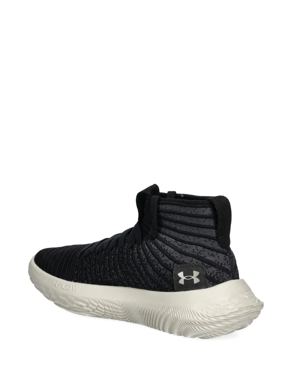 Under Armour Lace-up Ribbed-effect Sneakers In Black