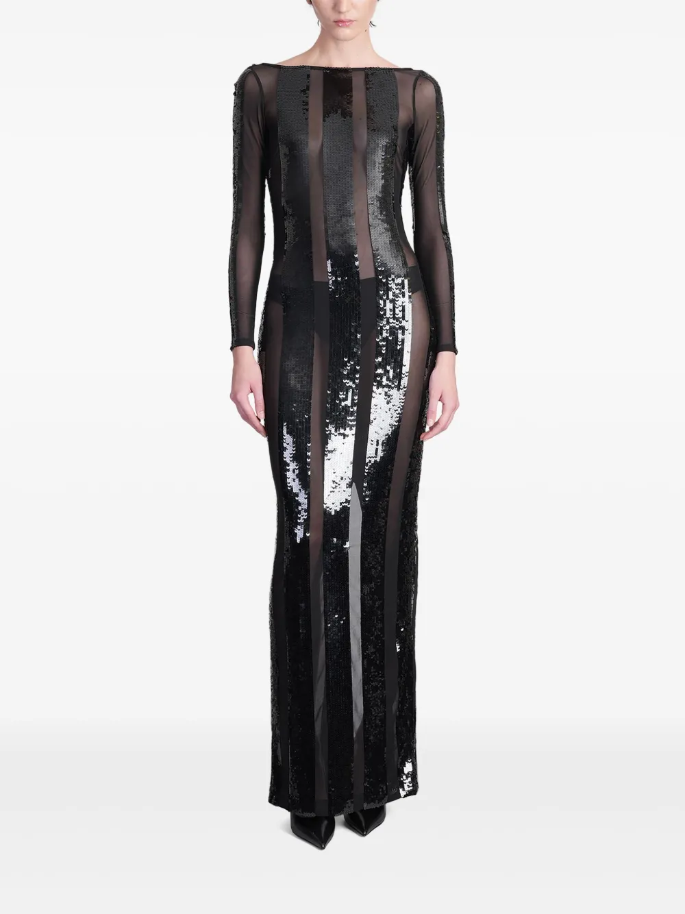 Retrofete sequin-embellished dress - Zwart