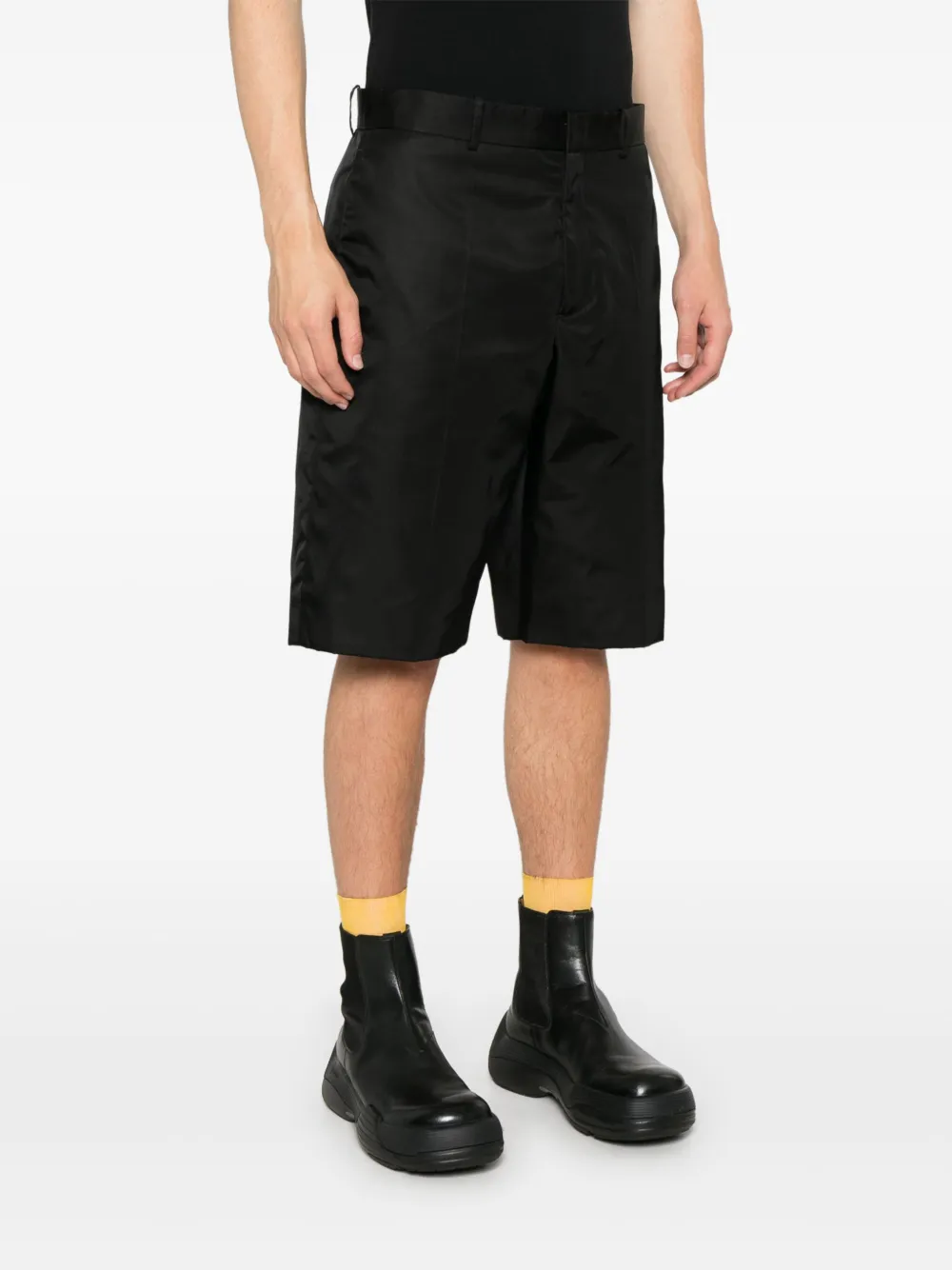 Jil Sander Shorts met gabardine weving Zwart