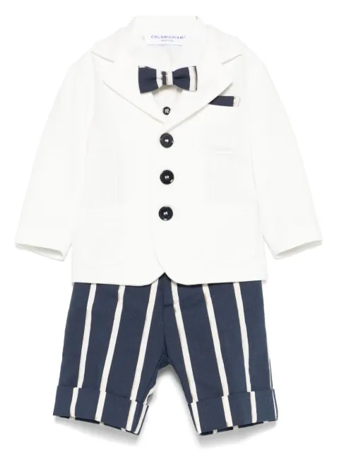 Colorichiari set de shorts, camisa y blazer con motivo de rayas