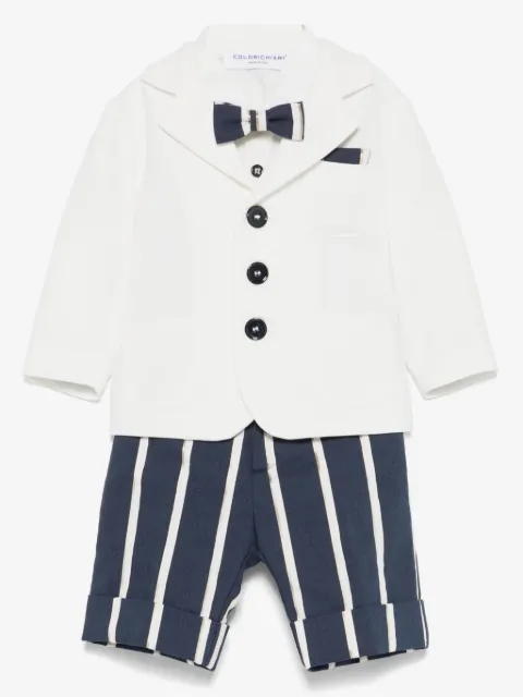 Colorichiari striped shorts, shirt and blazer set 