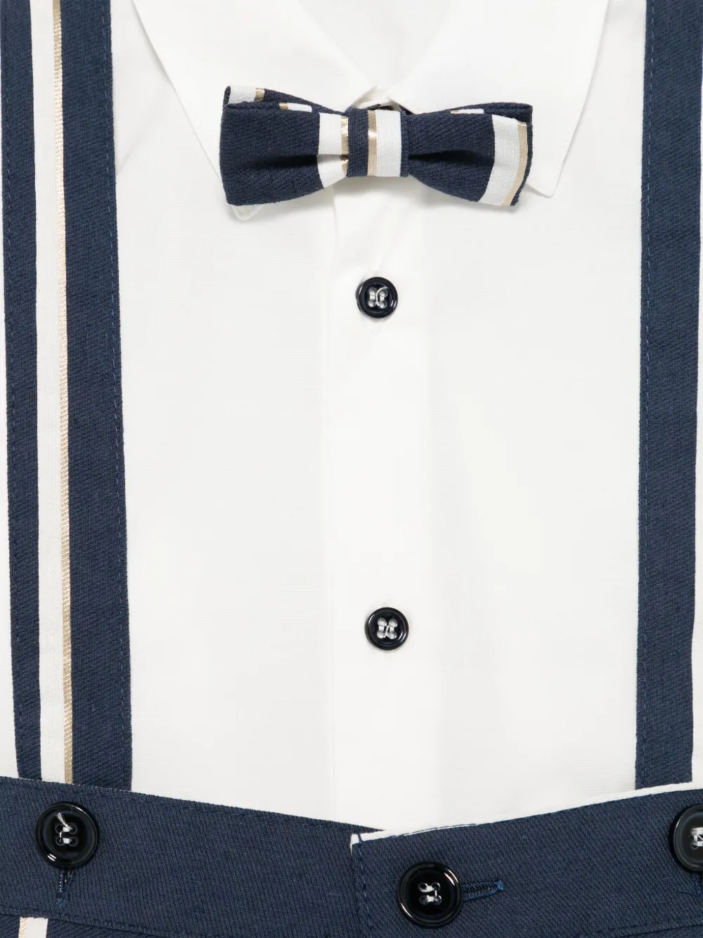 Colorichiari Gestreepte shorts shirt en blazer Wit