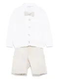 Colorichiari striped shorts, shirt and cardigan set - White