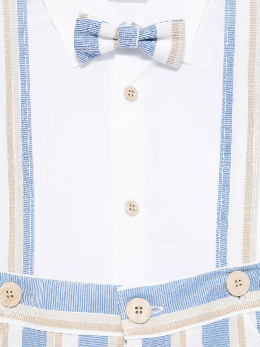 Colorichiari Gestreepte broek shirt en vest Beige