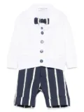 Colorichiari striped shorts, shirt and cardigan set - White