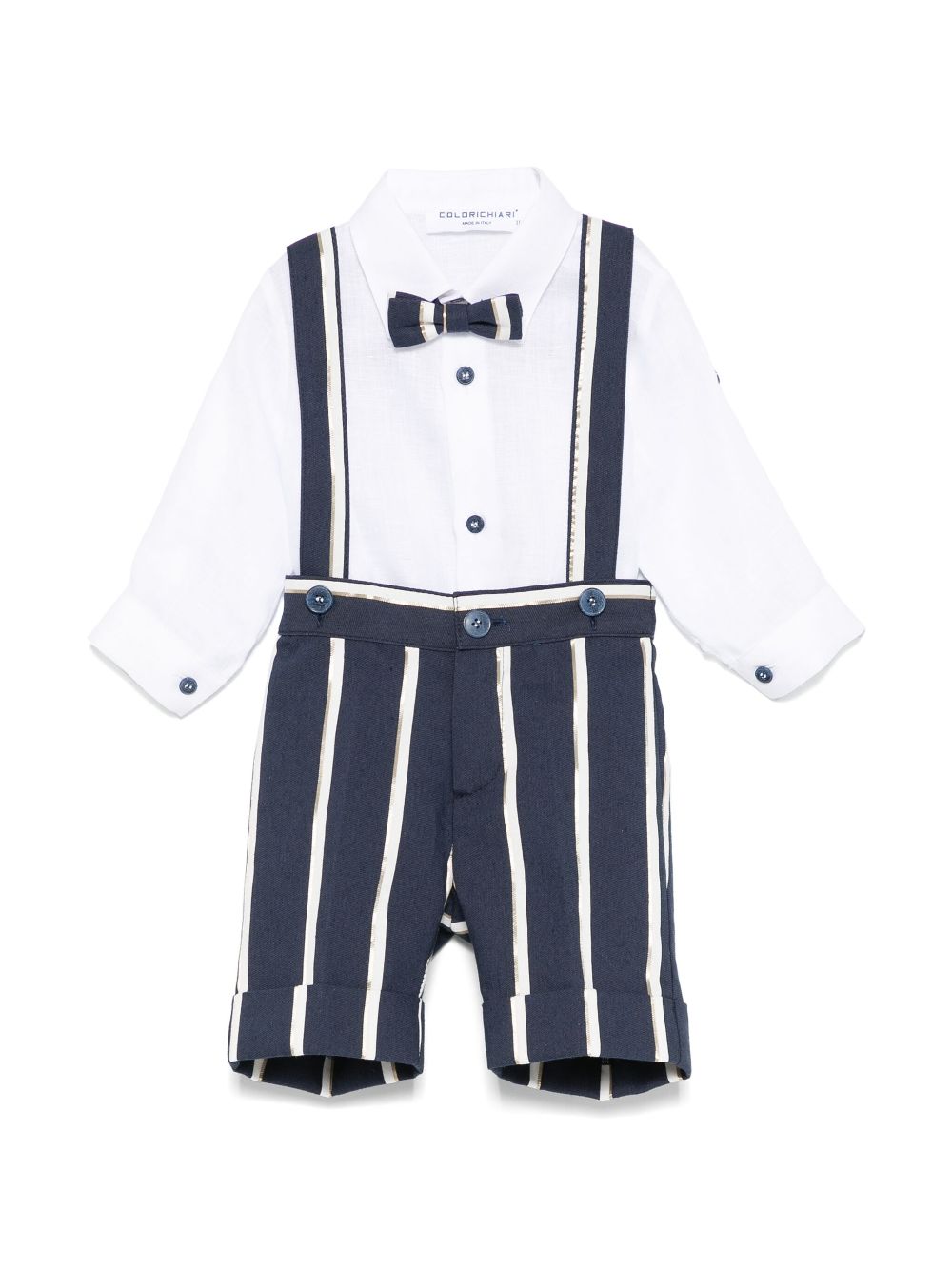 Colorichiari Gestreept vest, shirt en shorts - Wit