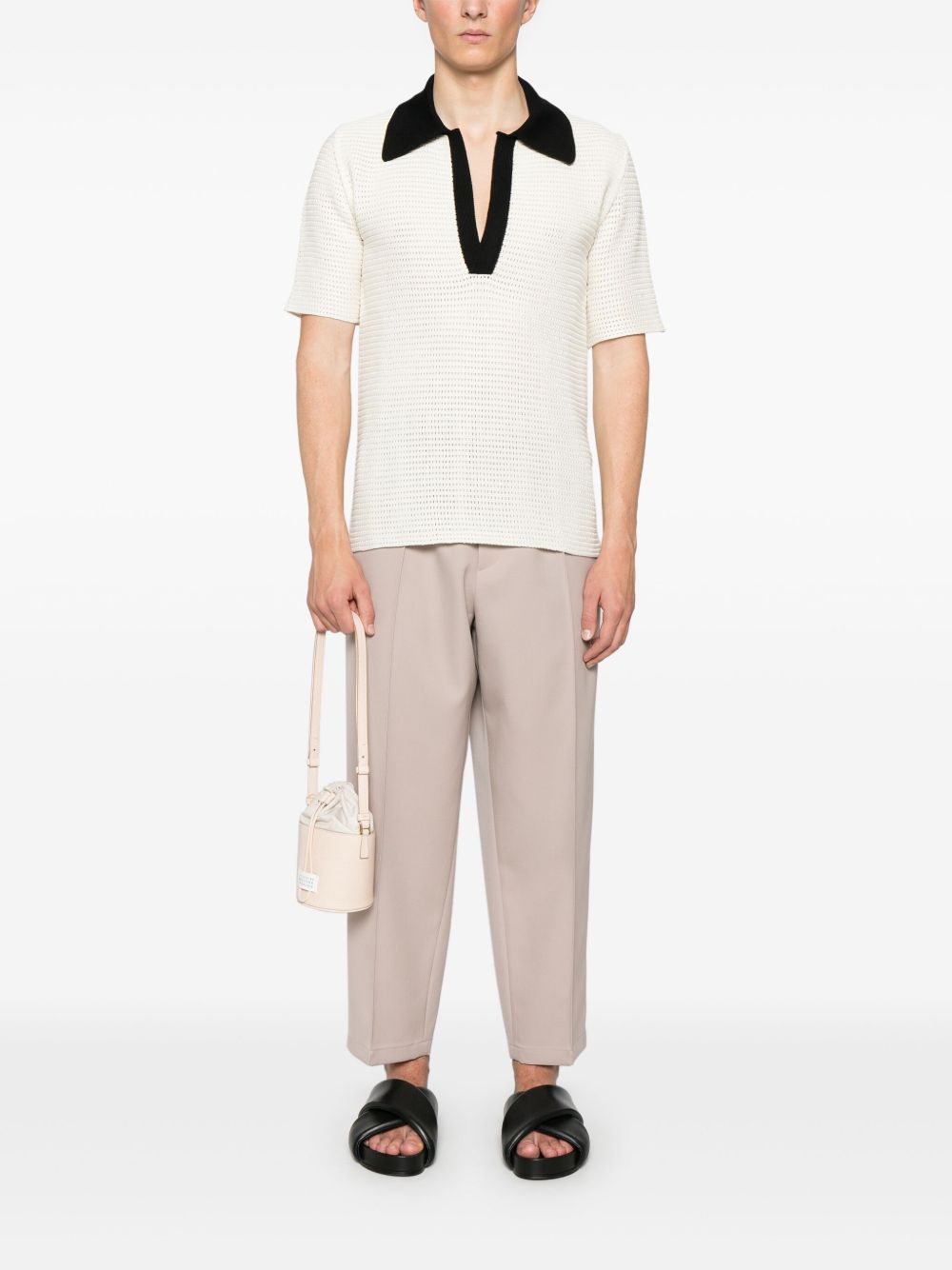 Jil Sander Gebreid poloshirt - Wit