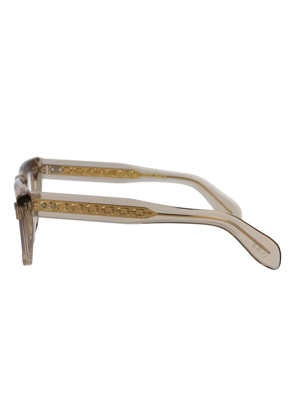 Cutler & Gross Bril met geometrisch montuur Beige
