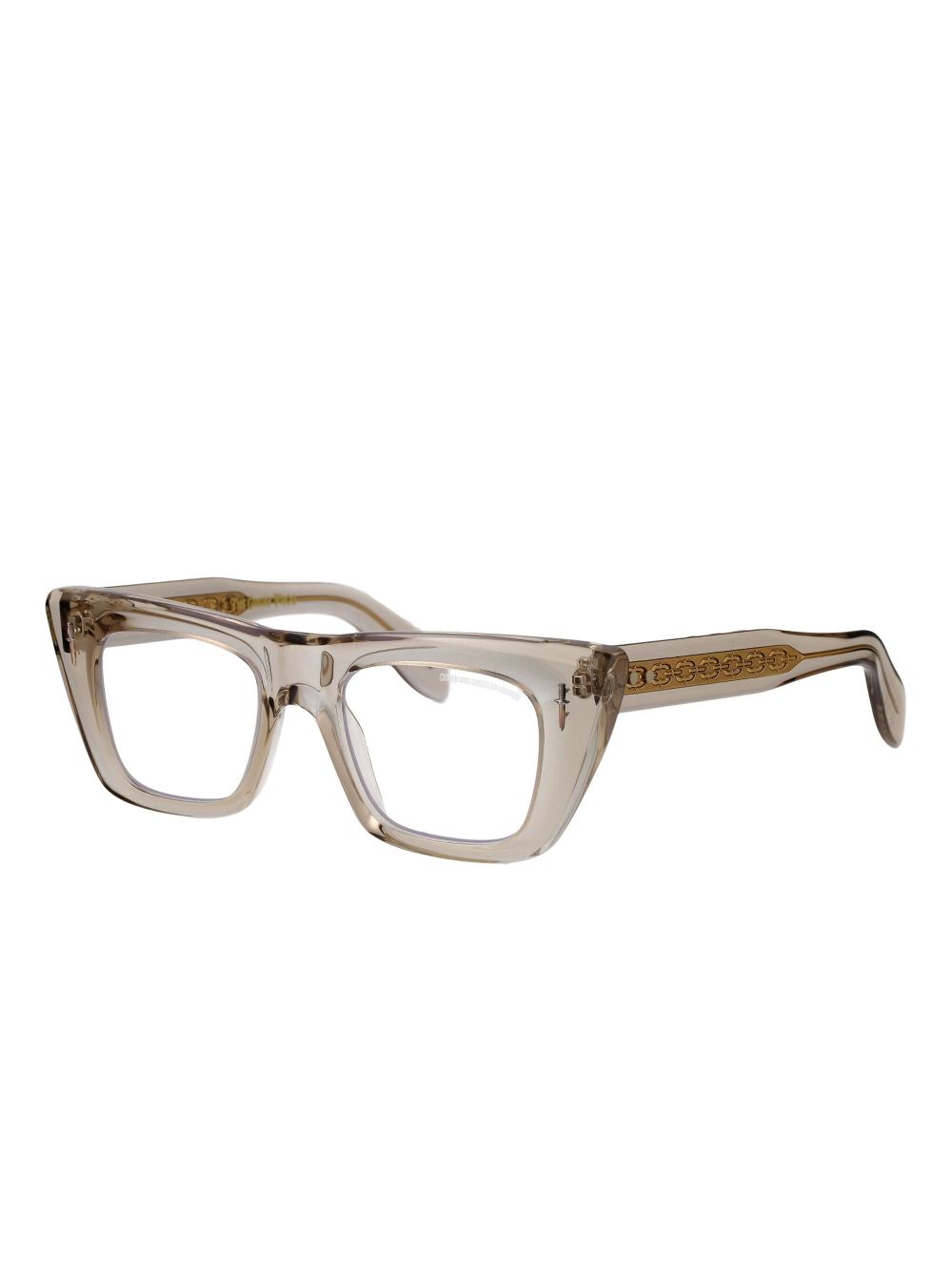 Cutler & Gross geometric-frame glasses - Beige