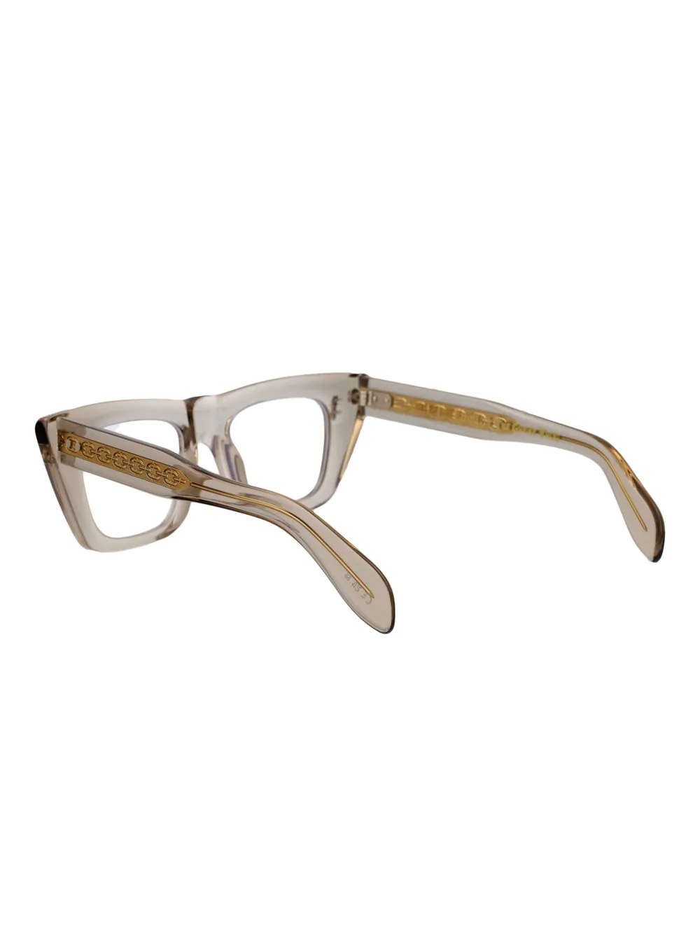 Cutler & Gross Bril met geometrisch montuur Beige