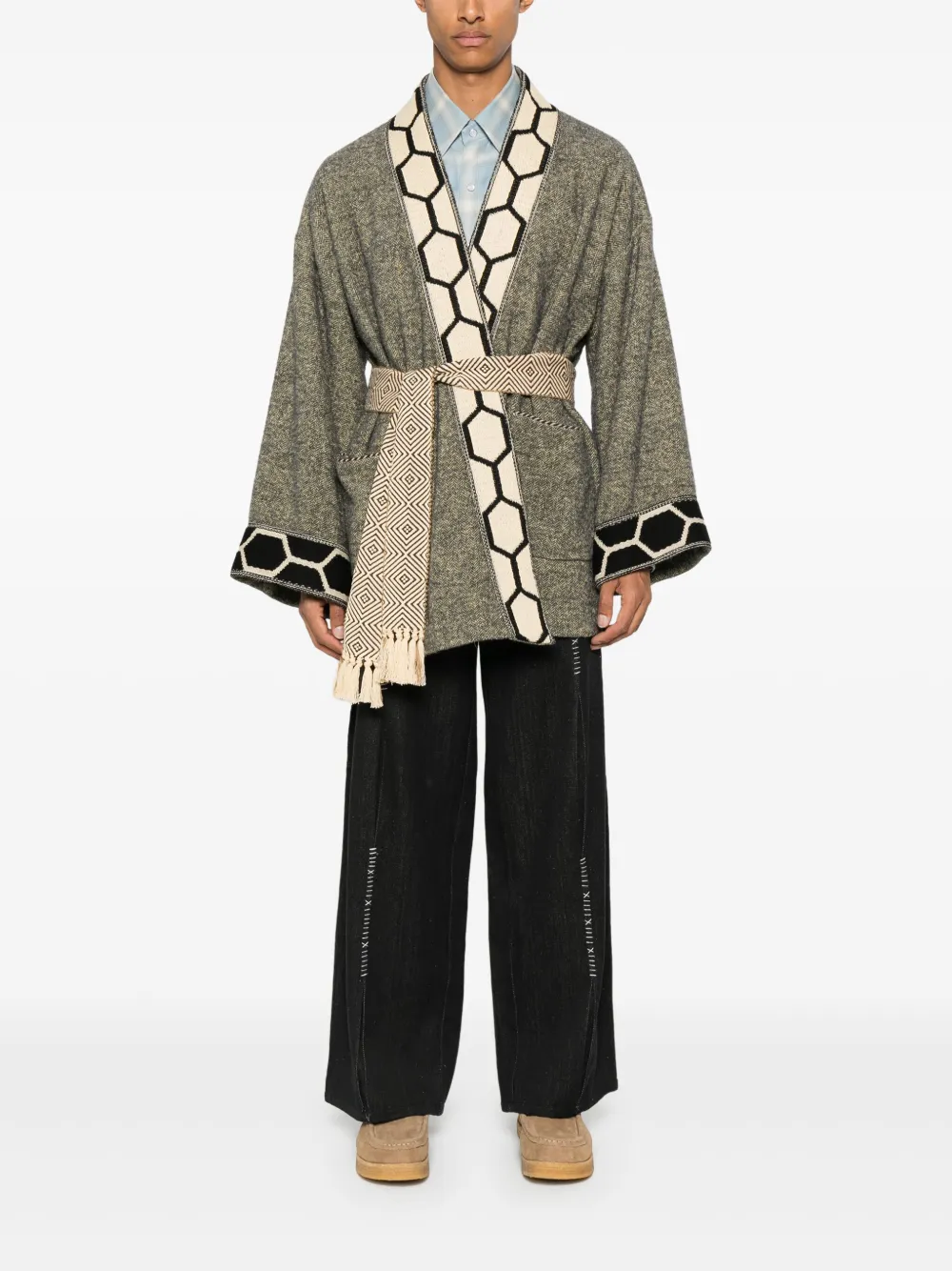 Valentino Garavani Katoenen jack met ceintuur Beige