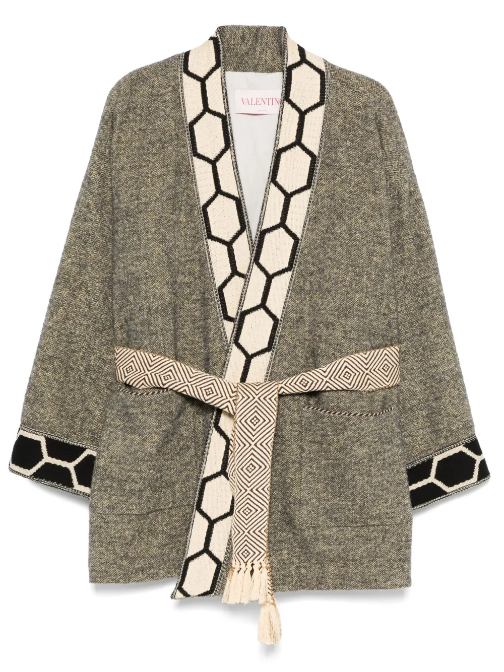 Valentino Garavani Katoenen jack met ceintuur Beige