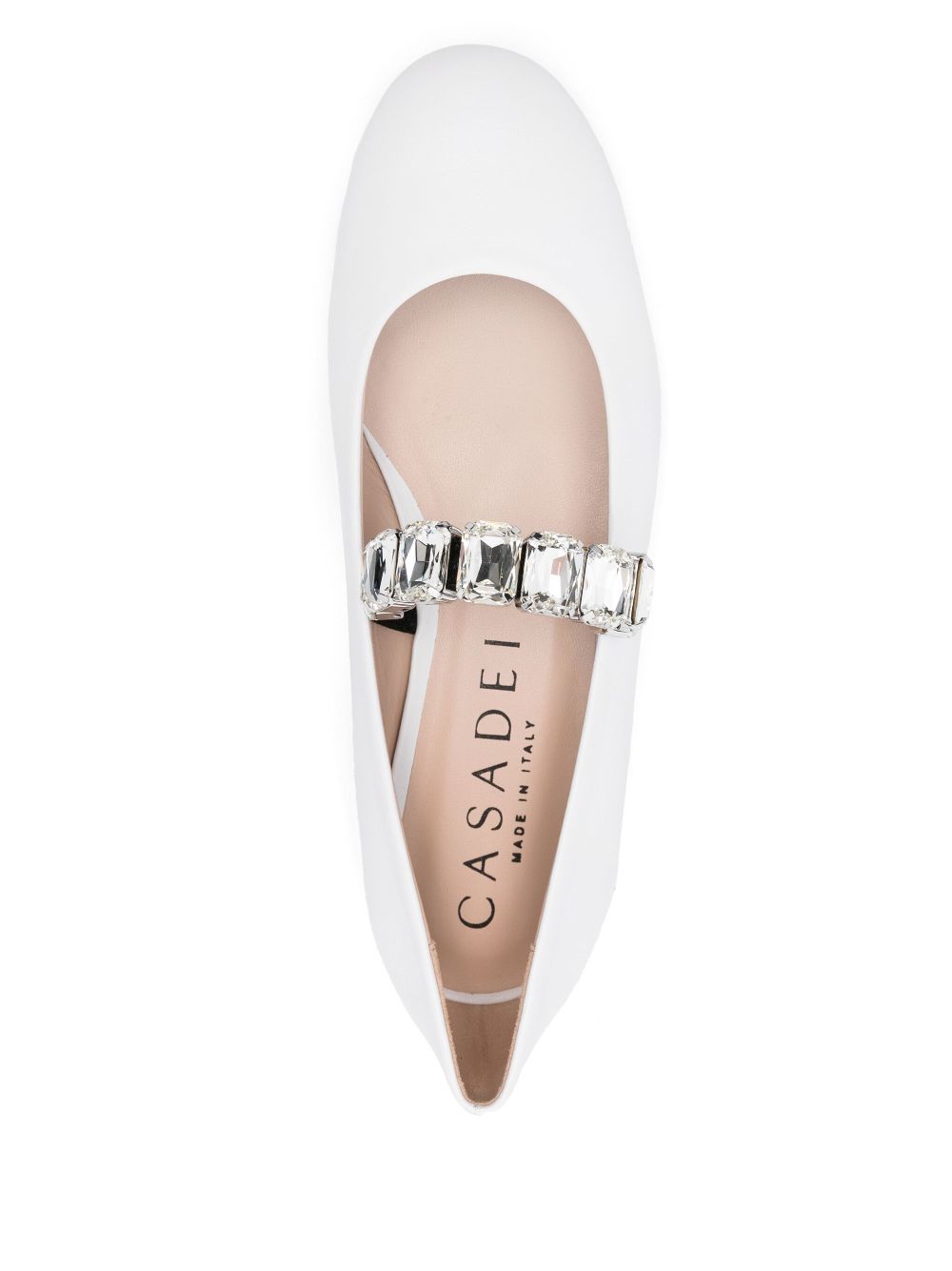 Casadei Crystal ballet flats White