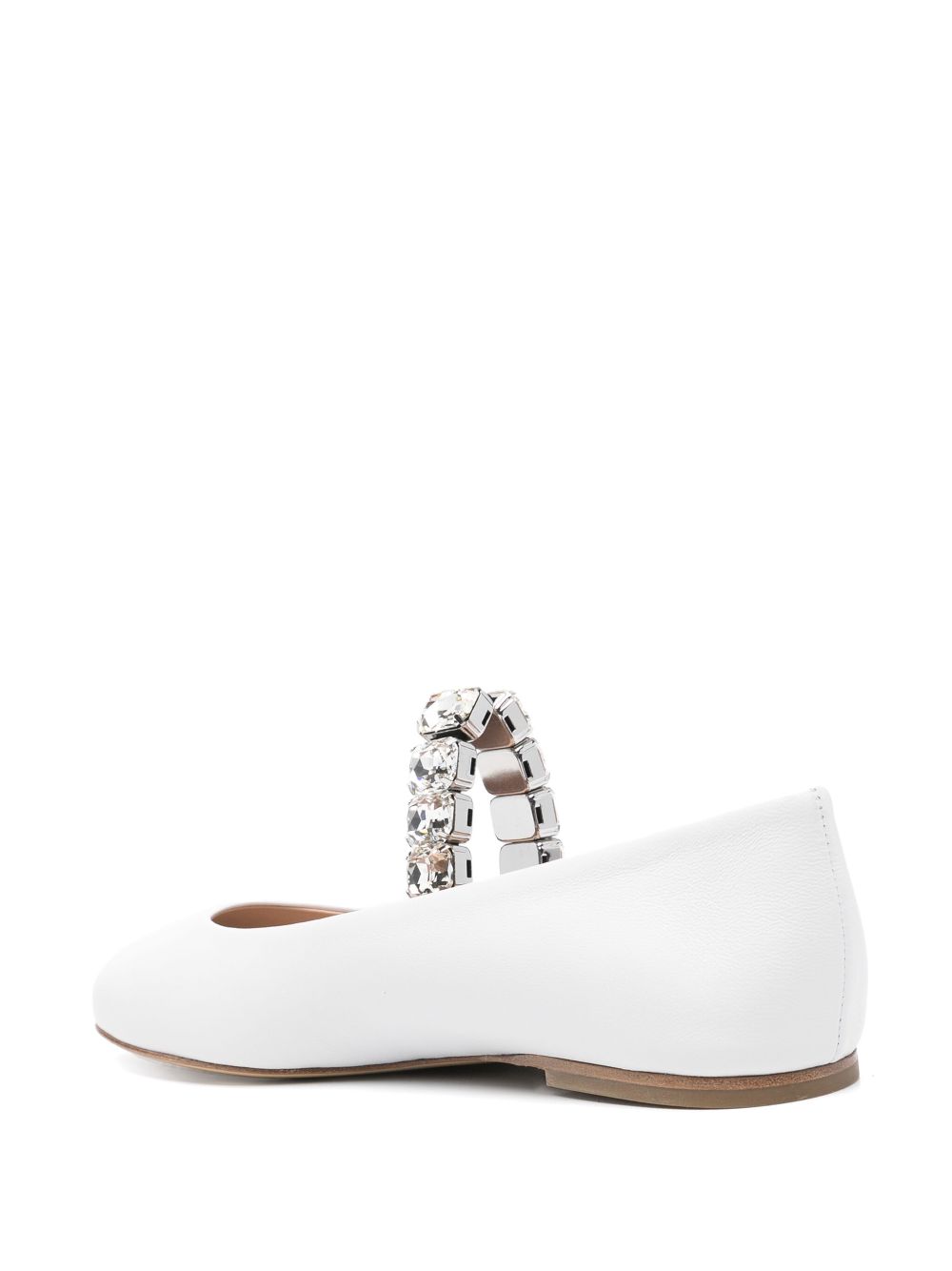 Casadei Crystal ballet flats White