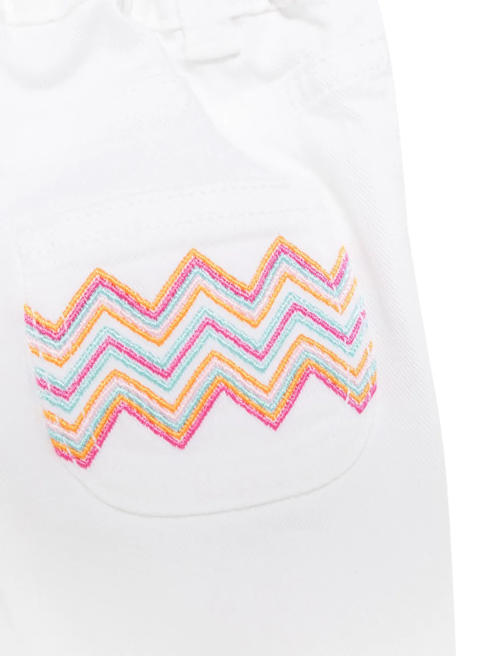 Missoni Kids Jeans met zigzag-borduurwerk Wit