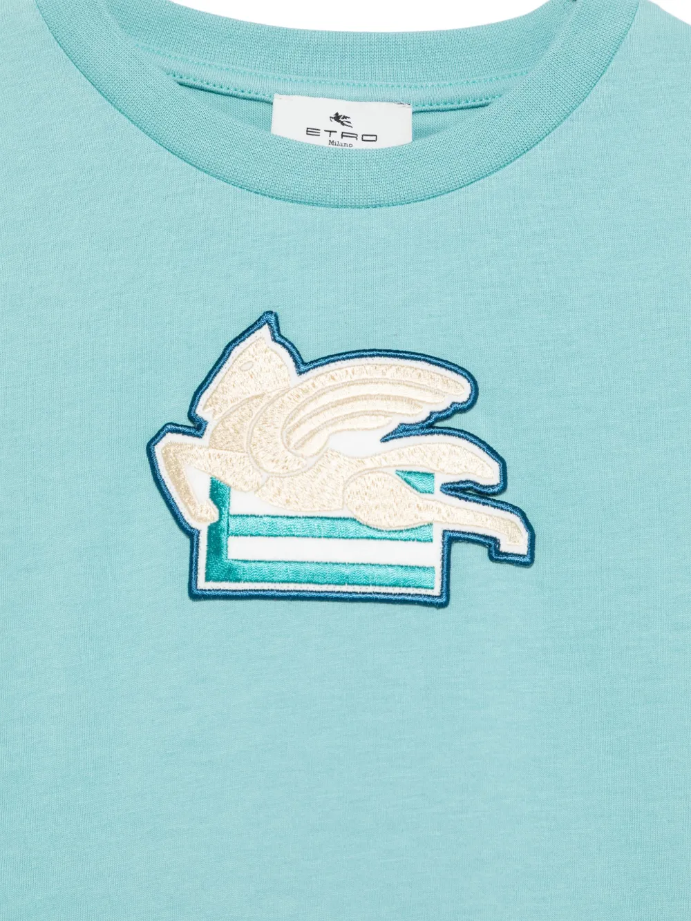 ETRO KIDS T-shirt met Pegaso-patroon Blauw