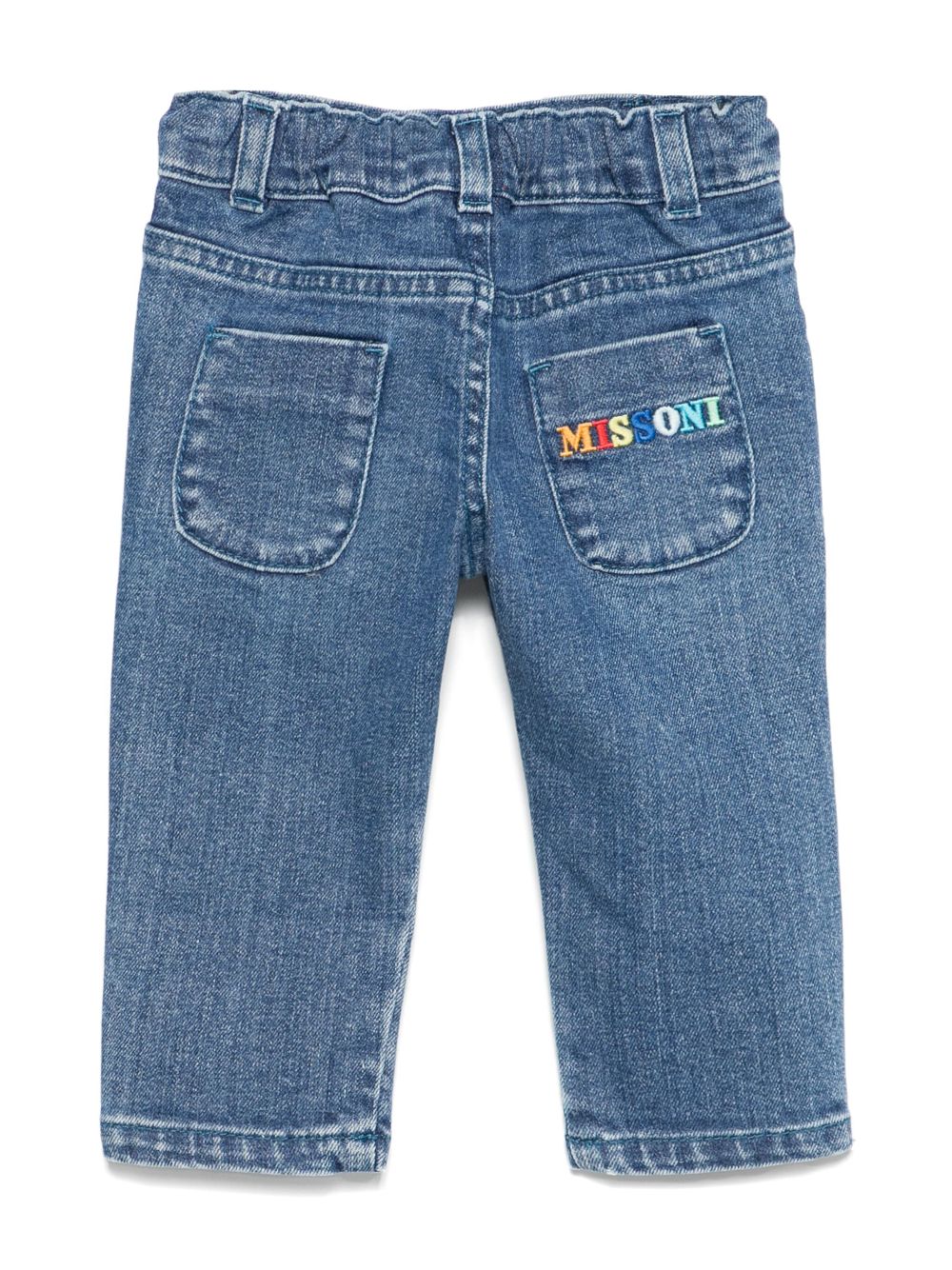 Missoni Kids embroidered-logo jeans - Blue