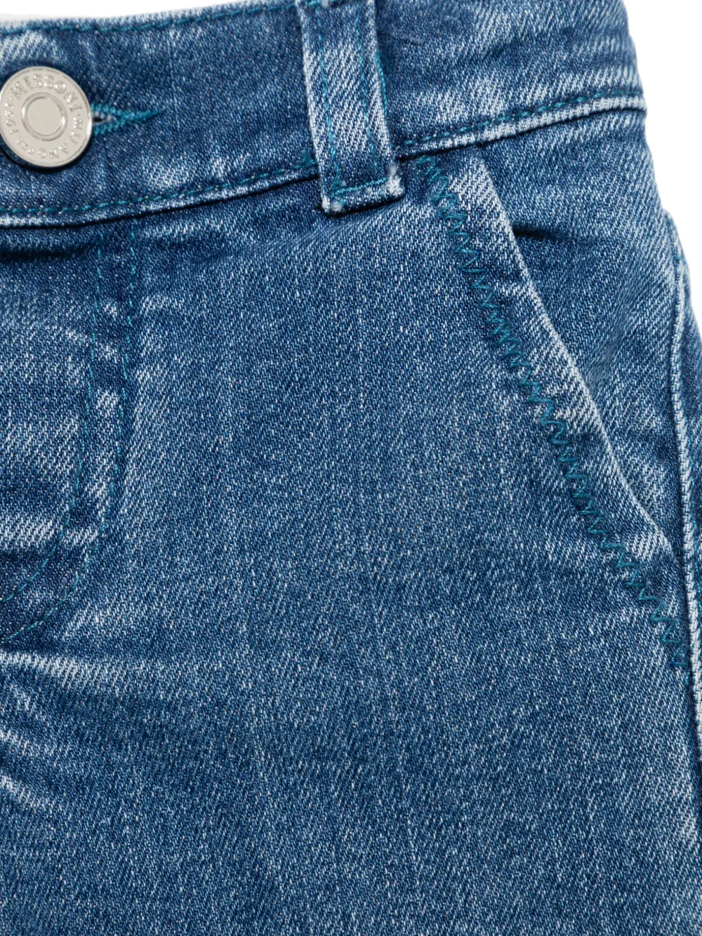 Missoni Kids Jeans met geborduurd logo Blauw